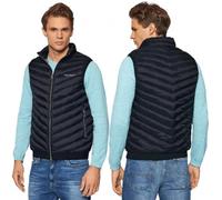 Armani Exchange Real Down Quilted Packable Vest Chaleco, Azul Marino/Gris Marga, L para Hombre