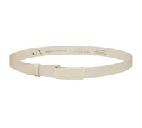 Armani Exchange Real Leather, Gold Detail Logo Plate Belt, Valley, 95 cm Mujeres