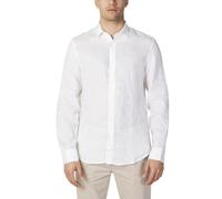 Armani Exchange Regular, Sur Ton Embroidered Logo Camisa, Blanco, Large de los Hombres