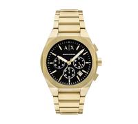 Armani Exchange Reloj analógico de Cuarzo para Hombre con Correa de Acero Inoxidable AX4180, Dorado, Pulsera