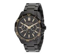 Armani Exchange Reloj Negro para Hombre, Movimiento cronógrafo Cuarzo y Caja 44mm con Correa Acero Inoxidable, Grafito y Gris
