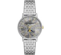 Armani Exchange Reloj de mujer, Movimiento de cuarzo/múltiple, caja de 36MM de acero inoxidable plateado con correa de acero, AX5585, Tono plateado y grunge