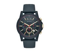 ARMANI EXCHANGE Reloj analógico azul noche / dorado / rojo fuego / blanco, Talla One Size