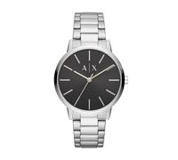 Armani Exchange Reloj hombre, Movimiento cronógrafo de cuarzo y caja de 42mm con correa de acero inoxidable, Tono plateado y grafito