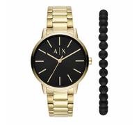 Armani Exchange Reloj hombre, Movimiento cronógrafo de cuarzo y caja de 42mm con correa de acero inoxidable, Conjunto dorado y negro