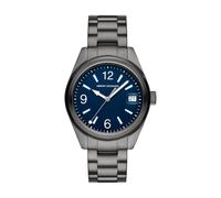 Armani Exchange Reloj Hombre, Movimiento cronógrafo de Cuarzo y Caja de 42mm con Correa de Acero Inoxidable, Carbón y Azul Oscuro