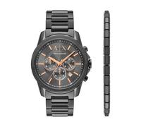 Armani Exchange Reloj Hombre, Movimiento cronógrafo de Cuarzo y Caja de 44mm con Correa de Acero Inoxidable