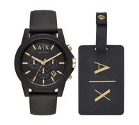 Armani Exchange Reloj Hombre, Movimiento cronógrafo de Cuarzo y Caja de 45mm con Correa de Silicona