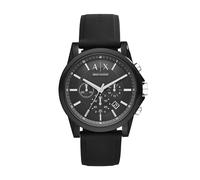 Armani Exchange Reloj hombre, movimiento cuarzo cronógrafo y caja 44mm con correa silicona