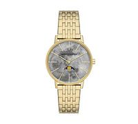 Armani Exchange Reloj Mujer, Cuarzo/Movimiento múltiple, 36MM Caja de Acero Inoxidable Dorado con Correa de Acero, AX5586, Tono Dorado y Grunge