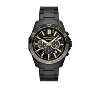 Armani Exchange Reloj Negro para Hombre, Movimiento cronógrafo Cuarzo y Caja 44mm con Correa Acero Inoxidable, Grafito y Gris