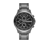 Armani Exchange Reloj para hombre de acero inoxidable en tono plomizo con cronógrafo, AX2454, Gris oscuro y negro