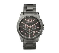 Armani Exchange Reloj Hombre, Movimiento cronógrafo de cuarzo, 45mm Caja de acero Gunmetal con correa de acero, AX2086, Gris