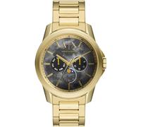 Armani Exchange Reloj para Hombre, Movimiento de cuarzo multifunción, 44MM Caja de acero inoxidable dorado con correa de acero inoxidable, AX1737, Tono dorado y grunge