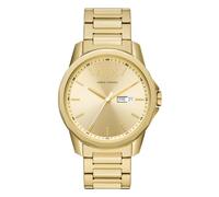 Armani Exchange Reloj para Hombre, Movimiento de tres manecillas, caja 44 mm Acero inoxidable reciclado dorado (al menos 50%) con correa de acero, AX1734, Tono Oro
