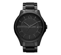 Armani Exchange Reloj para Hombre, Movimiento Fecha a Tres Manecillas, 46mm Caja de Acero Inoxidable Negro con correa de Acero Inoxidable, AX2104
