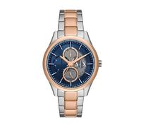 Armani Exchange Reloj Analógico para Hombre de Cuarzo con Correa en Acero Inoxidable AX1874, Tono plata y azul
