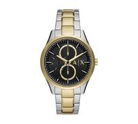 Armani Exchange Reloj para Hombre, Movimiento multifunción de Cuarzo y Caja de 42 mm con Correa de Acero Inoxidable, Plateado y Dorado