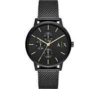 Armani Exchange Reloj para hombre, movimiento multifunción de cuarzo y caja de 42 mm con correa de acero inoxidable, Negro