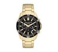 Armani Exchange Reloj tono oro para hombre, movimiento cronógrafo cuarzo y caja 44mm con correa acero inoxidable, Tono dorado y negro
