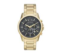 Armani Exchange Reloj para hombre cronógrafo cuarzo 44 mm correa acero tono dorado y gris