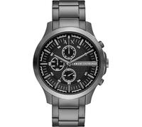 Armani Exchange Relojes de hombre, Movimiento de cuarzo cronógrafo y caja de 46 mm con correa de acero inoxidable, Gris oscuro y negro