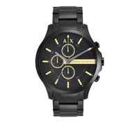 Armani Exchange Relojes de hombre, Movimiento de cuarzo cronógrafo y caja de 46 mm con correa de acero inoxidable, Negro azabache