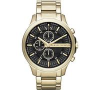 Armani Exchange Relojes de hombre, Movimiento de cuarzo cronógrafo y caja de 46 mm con correa de acero inoxidable, Tono dorado y negro