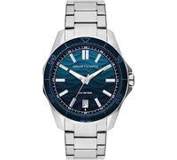 Armani Exchange Reloj Análogico-Digital para Hombres de Automático con Correa en Poliéster AX1950, Tono Plateado y Azul Agua