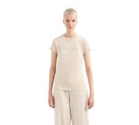 Armani Exchange Rhinestone Script Logo Cotton Crewneck T-Shirt Camiseta, Dusty Ground, S para Mujer