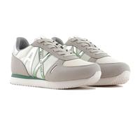 Armani Exchange Rio Side Logo, Zapatillas Mujer, Grey+D.Frosty Green, 38 EU