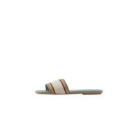 Armani Exchange Sandalia plana para mujer, diseño de rayas, con logotipo frontal, verde, 37.5 EU