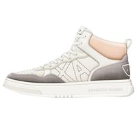 Armani Exchange Seattle - Zapatillas Altas para Mujer con Logotipo Bordado, Off White Rose Taupe, 39.5 EU