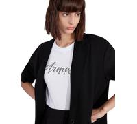 Armani Exchange Short Sleeve Classic Script Logo Scoop Neck T-Shirt Camiseta, Color Blanco, S Mujeres