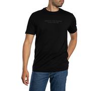 Armani Exchange Short Sleeve Front Milano-New York Logo Lettering Camiseta, Negro, M Hombres