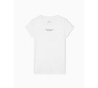Armani Exchange Short Sleeve Milano New York Front Logo Camiseta, Blanco Óptico, L Mujeres, Blanco Óptico., L