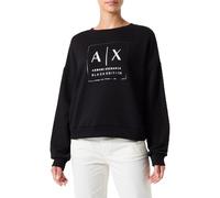 Armani Exchange Sostenible, Black Edition, Round Neck Sudadera, Negro, M para Mujer