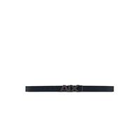 Armani Exchange Split Leather Double sided Large logo belt, cinturón de los hombres, Navy/dark brown, 36