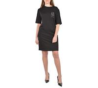 Armani Exchange Studded Icon Logo T-Shirt Dress Vestido Casual, Negro (Black/Studs), M para Mujer