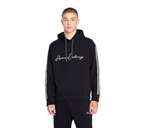 Armani Exchange Sudadera con Capucha para Hombre de algodón con Logotipo, Azul Oscuro, XL
