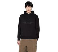 Armani Exchange Sudadera con Capucha Cotton Frenc Terry Utility Logo Drop Shoulder, Negro, Small para Hombre