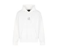 Armani Exchange Sudadera con Capucha de algodón con Logotipo de Icono para, Blanco Sucio, Medium