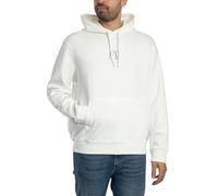 Armani Exchange Sudadera con Capucha de algodón con Logotipo de Icono para, Blanco Sucio, Small