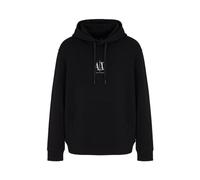 Armani Exchange- Sudadera Negra Algodón Poliéster Elastano- Sweatshirts & Hoodies- Hombre- Negro- XS- Sudadera Negra Algodón Poliéster Elastano