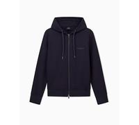 Armani Exchange Sudadera con Capucha para Hombre, de algodón auténtico, con Cremallera, Manga Larga, con Logotipo Lateral, Azul, L, Azul Oscuro, L