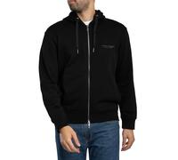 Armani Exchange Sudadera con Capucha para Hombre, de algodón auténtico, con Cremallera, Manga Larga, con Logotipo Lateral, Color Negro, XL, Negro, XL