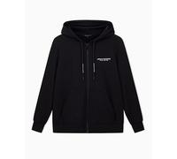 Armani Exchange Sudadera con Capucha para Mujer con Capucha Side Milano-New York, con Capucha, Negro, M, Negro, M