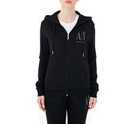 Armani Exchange Sudadera con Capucha para Mujer, con Cremallera, Negro, XS