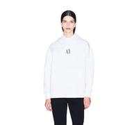 Armani Exchange Sudadera con Capucha para Mujer, diseño de Iconos y Logotipo Bordado, Blanco (Optic), XL