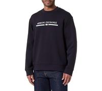 Armani Exchange Sudadera con Cuello Redondo para Hombre, Azul Oscuro, S
